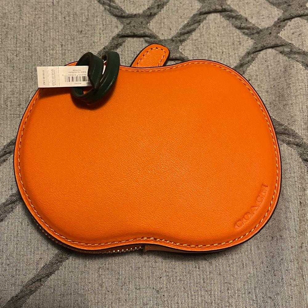 Coach pumpkin Coin Purse NWT